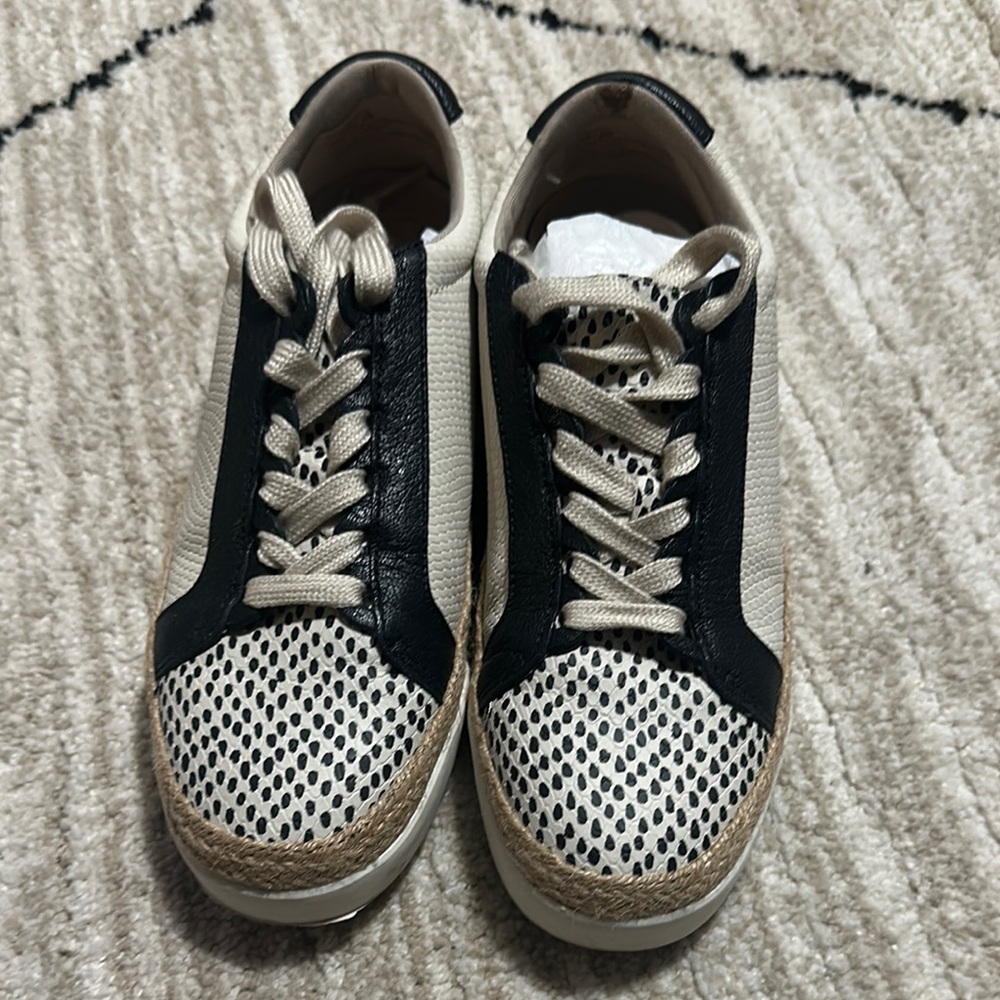 Black and White Lace-Up Sneakers